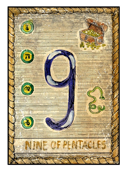 øje kran fejre Nine of Pentacles Guide - The Tarot Card of Discipline and Grace