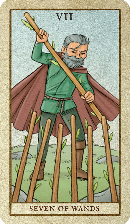 marathon illoyalitet hundrede Seven of Wands Guide - The Tarot Card of Being Your Own Hero