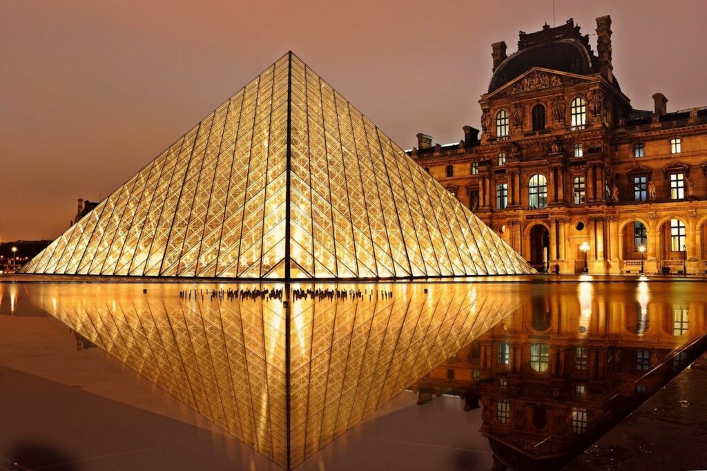 The Louvre Museum, Paris, outside of Mona Lisa 