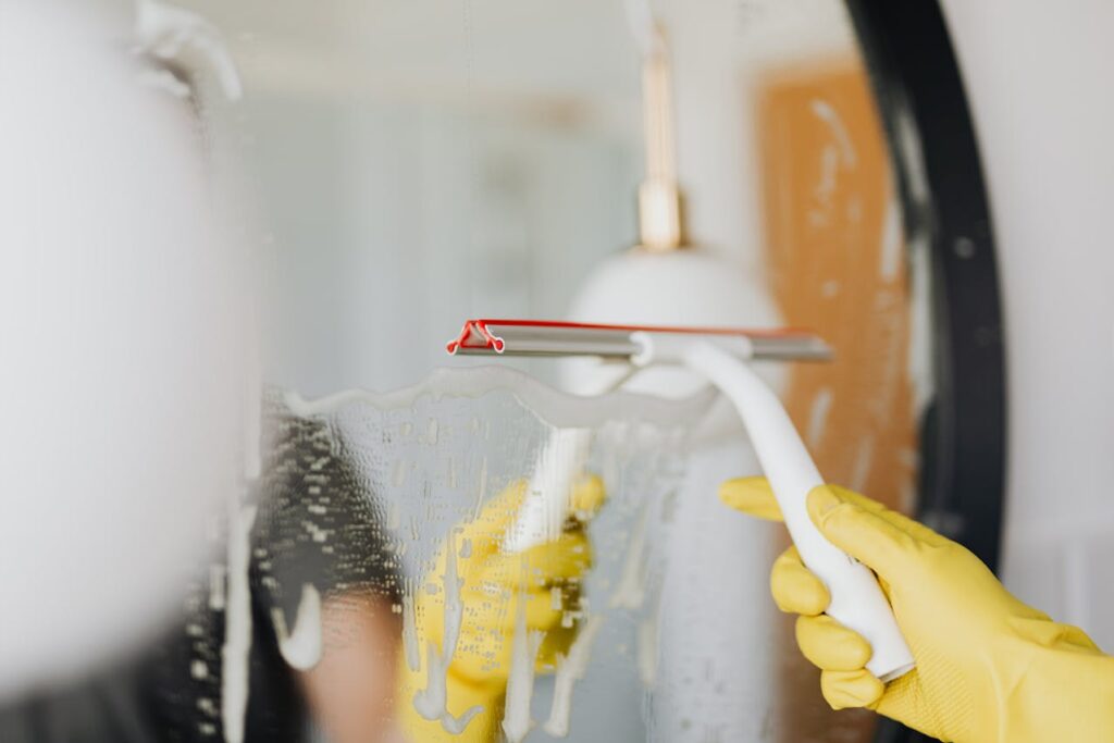 Squeegee to Remove Water from Shower Walls