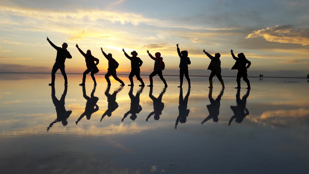 The Salar de Uyuni can reflect the sky perfectly on its surface