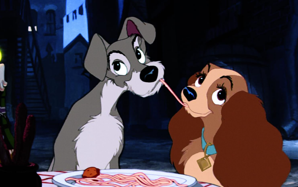 The spaghetti kiss - Lady and the Tramp (1955)