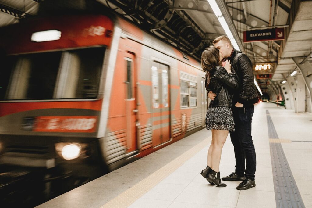 Kissing on Train Platforms in France