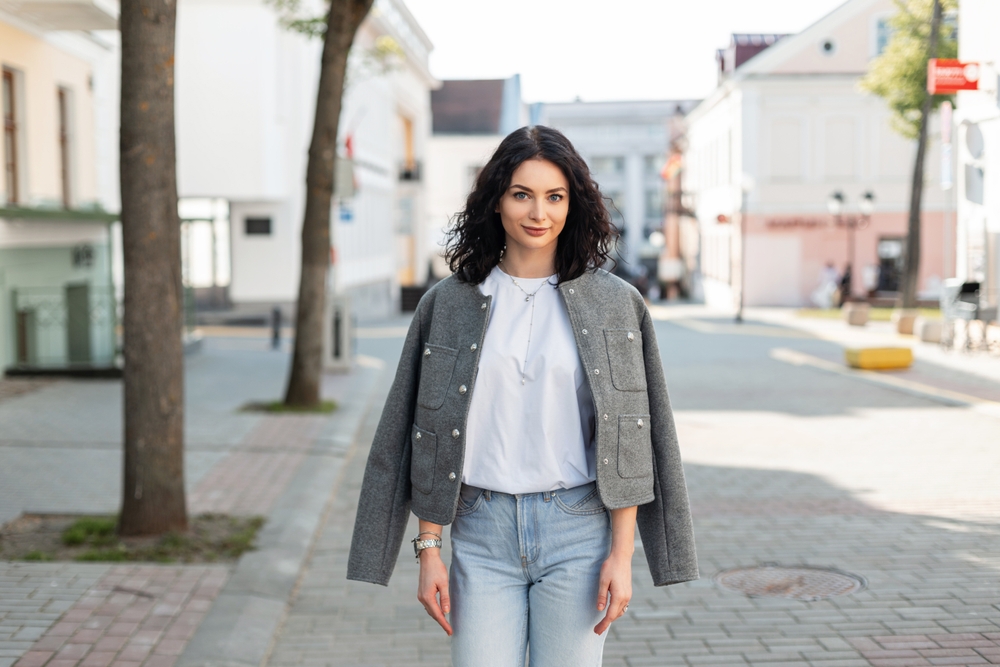 blazer, jeans