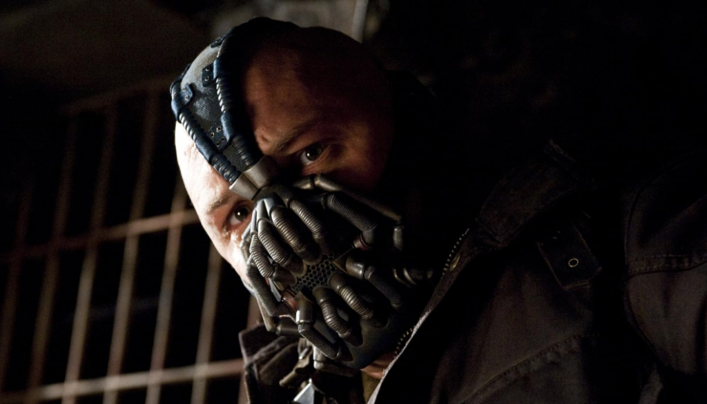 Tom Hardy as Bane in The Dark Knight Rises