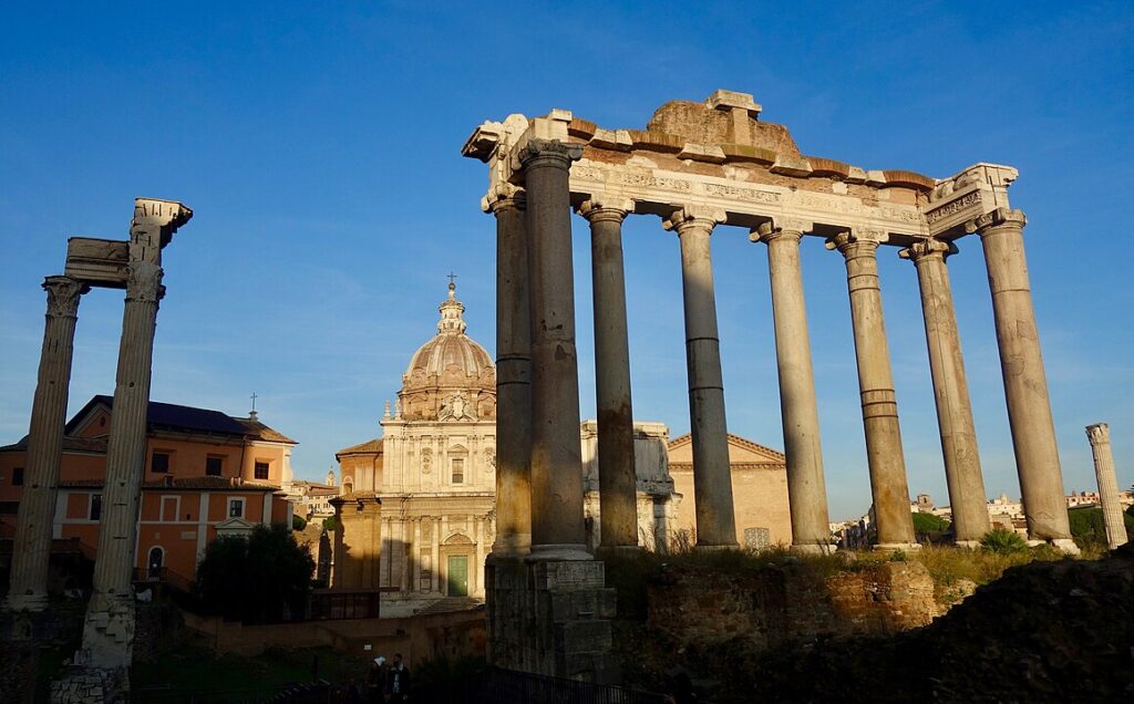 Temple of Saturn at the Roman Forum (Italy)